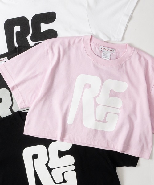 Red Cap Girl(レッドキャプガール)の「【a-r】〔RedCapGirl/レッドキャップガール〕RCGロゴプリント ショート丈Tシャツ レディース クロップド(Tシャツ/カットソー・レディース・グレー系2/ブラック系2/ブラック系1/ホワイト系1/ピンク系1/ホワイト系2/グレー系1/ピンク系2・LARGE/MEDIUM)」の7枚目の写真