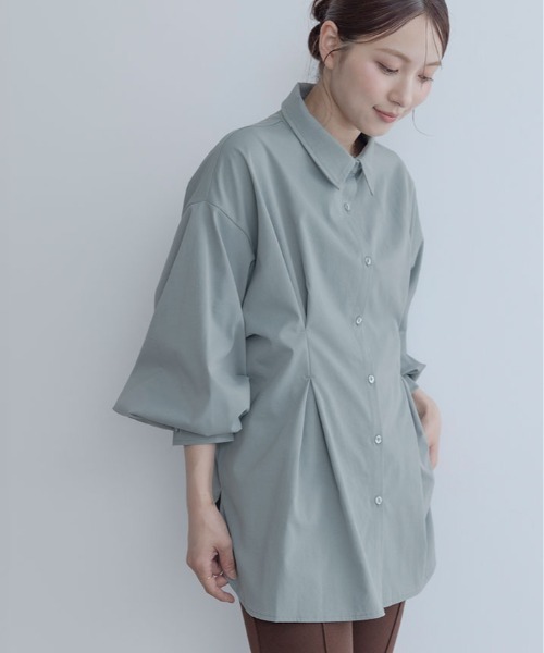 maviru(マヴィル)の「ゆったりなのに、すっきり見える。タック オーバーサイズ シャツ(シャツ/ブラウス・レディース・ブルーグレー/オフホワイト/ブラック・FREE)」の20枚目の写真