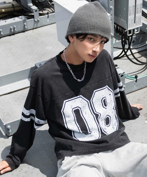 WEGO(ウィゴー)の「WEGO/【26年秋冬新作】ナンバリングT(LS)(Tシャツ/カットソー・メンズ・ブラック/ホワイト/ネイビー・LARGE/MEDIUM)」の2枚目の写真