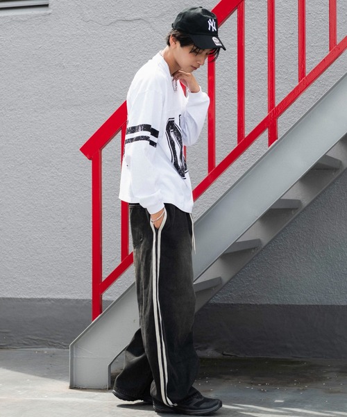 WEGO(ウィゴー)の「WEGO/【26年秋冬新作】ナンバリングT(LS)(Tシャツ/カットソー・メンズ・ブラック/ホワイト/ネイビー・LARGE/MEDIUM)」の4枚目の写真