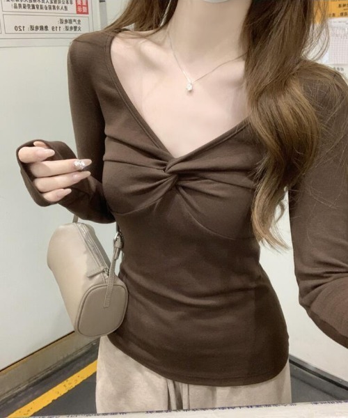 semplice（センプリチェ）の「カットソー（Tシャツ/カットソー・レディース・ブラウン/ベージュ・F）」の2枚目の写真