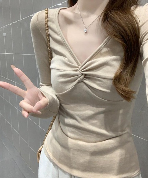 semplice（センプリチェ）の「カットソー（Tシャツ/カットソー・レディース・ブラウン/ベージュ・F）」の4枚目の写真