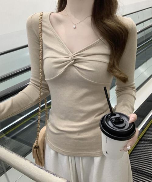semplice（センプリチェ）の「カットソー（Tシャツ/カットソー・レディース・ブラウン/ベージュ・F）」の3枚目の写真