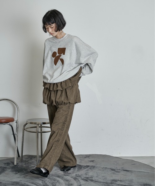 THE YOn(ザヨン)の「サイドギャザーツイードパンツ(その他パンツ・レディース・ブラウン/グレー・M/S)」の6枚目の写真