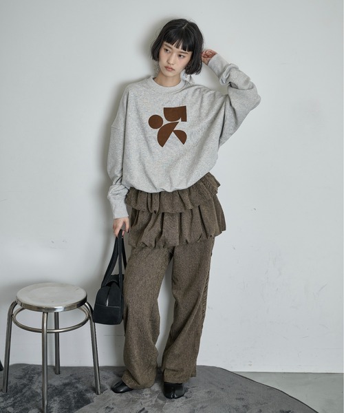 THE YOn(ザヨン)の「サイドギャザーツイードパンツ(その他パンツ・レディース・ブラウン/グレー・M/S)」の8枚目の写真