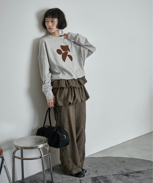 THE YOn(ザヨン)の「サイドギャザーツイードパンツ(その他パンツ・レディース・ブラウン/グレー・M/S)」の12枚目の写真