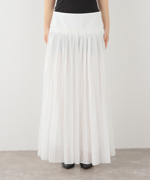 journal standard L'essage(ジャーナルスタンダードレサージュ)の「ROHE/ローエ Pleated cotton muslin skirt スカート(スカート・レディース・ホワイト・36)」の1枚目の写真