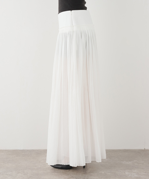 journal standard L'essage(ジャーナルスタンダードレサージュ)の「ROHE/ローエ Pleated cotton muslin skirt スカート(スカート・レディース・ホワイト・36)」の8枚目の写真
