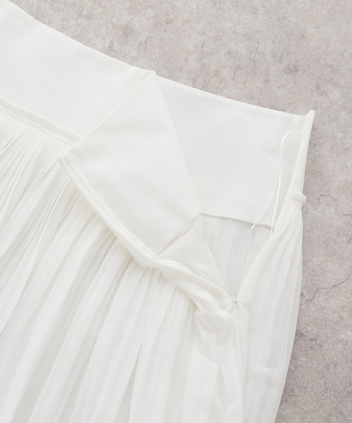 journal standard L'essage(ジャーナルスタンダードレサージュ)の「ROHE/ローエ Pleated cotton muslin skirt スカート(スカート・レディース・ホワイト・36)」の3枚目の写真