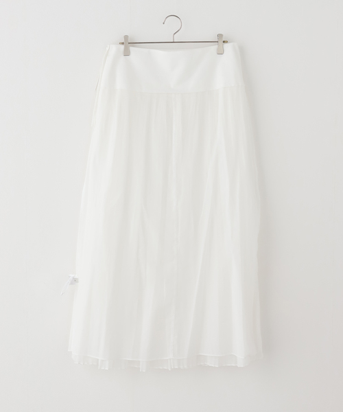 journal standard L'essage(ジャーナルスタンダードレサージュ)の「ROHE/ローエ Pleated cotton muslin skirt スカート(スカート・レディース・ホワイト・36)」の4枚目の写真