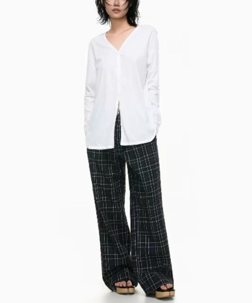 FreeZone(フリーゾーン)の「ダブルウエスト切り替え シワ感チェックワイドパンツ(スウェットパンツ・メンズ・ブラック・SMALL/MEDIUM/LARGE)」の15枚目の写真