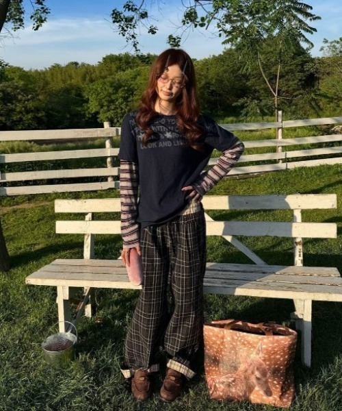 FreeZone(フリーゾーン)の「ダブルウエスト切り替え シワ感チェックワイドパンツ(スウェットパンツ・メンズ・ブラック・SMALL/MEDIUM/LARGE)」の22枚目の写真