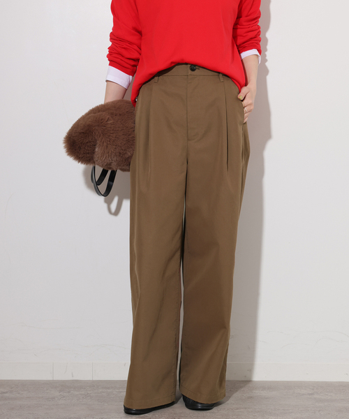 JOURNAL STANDARD relume（ジャーナルスタンダード　レリューム）の「TCツイルワイドパンツ（その他パンツ・レディース・ベージュ/ブラック/ブラウン・38/36）」の2枚目の写真