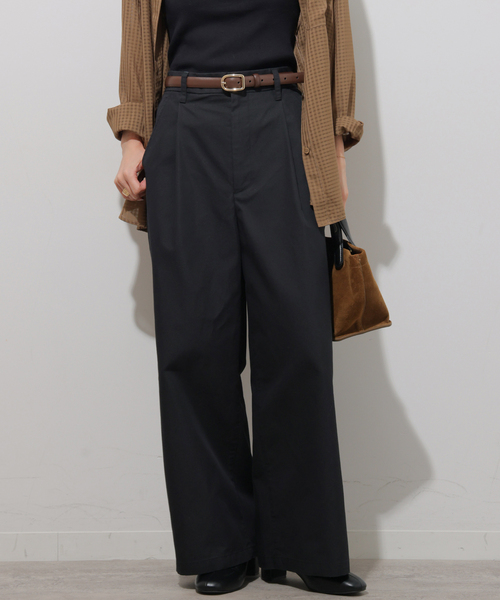 JOURNAL STANDARD relume（ジャーナルスタンダード　レリューム）の「TCツイルワイドパンツ（その他パンツ・レディース・ベージュ/ブラック/ブラウン・38/36）」の6枚目の写真