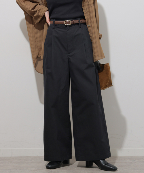 JOURNAL STANDARD relume（ジャーナルスタンダード　レリューム）の「TCツイルワイドパンツ（その他パンツ・レディース・ベージュ/ブラック/ブラウン・38/36）」の7枚目の写真