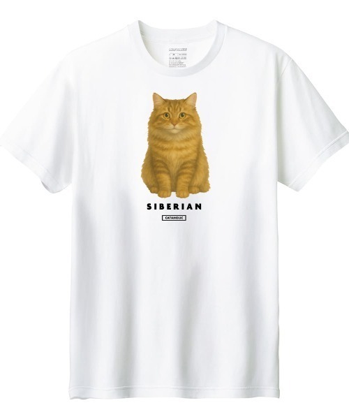 Moftique(モフティック)の「Moftique(モフティック) 半袖Tシャツ サイベリアン 猫 アニマル プリント 5.6オンス トップス カットソー メンズ ユニセックス(Tシャツ/カットソー・メンズ・ブラック/ホワイト・XS/S/M/L/XL)」の1枚目の写真