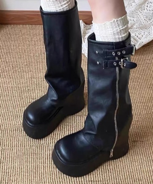 Vipoa(ヴィポア)の「Volume cover long boots(ブーツ・レディース・ブラック/ブラウン・SMALL/MEDIUM/LARGE)」の16枚目の写真