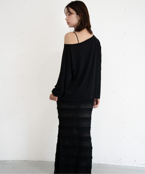bashful base Oriental(バッシュフルベースオリエンタル)の「【bbO】ルーズネックナンバリングクロップドロンT(Tシャツ/カットソー・レディース・レッド/ホワイト/ブラック・FREE)」の6枚目の写真