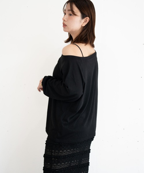 bashful base Oriental(バッシュフルベースオリエンタル)の「【bbO】ルーズネックナンバリングクロップドロンT(Tシャツ/カットソー・レディース・レッド/ホワイト/ブラック・FREE)」の8枚目の写真