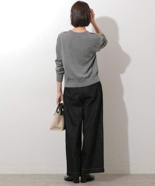 JOURNAL STANDARD relume(ジャーナルスタンダード レリューム)の「ウォッシャブルアーガイル クルーネックカーディガン(カーディガン/ボレロ・レディース・ブラウン/グレー・FREE)」の5枚目の写真
