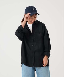 ポケ付き長袖BIGロングシャツ