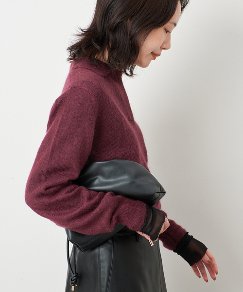 SLOBE IENA（スローブイエナ）の「シアーモヘヤ混襟付きニット（ニット/セーター・レディース・イエロー/ボルドー・FREE）」の21枚目の写真