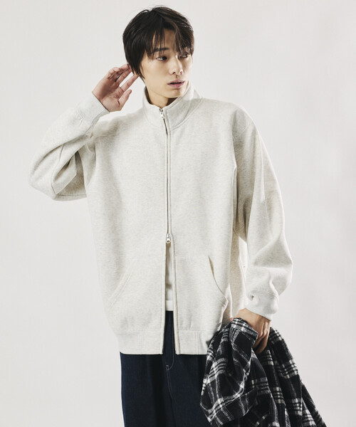 FREAK'S STORE（フリークスストア）の「限定展開 スウェット スタンドカラー ジップ ブルゾン（カーディガン/ボレロ・メンズ・ブラック/チャコールグレー/グレー・SMALL/MEDIUM/LARGE）」の20枚目の写真