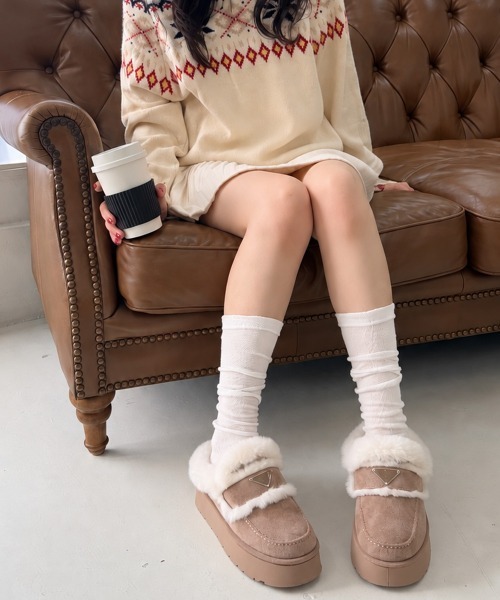 DEMETER(デメテル)の「厚底 プラットフォーム プレート付き ファームートンシューズ(ブーツ・レディース・ブラック/ベージュ・LL/S/M/L)」の10枚目の写真