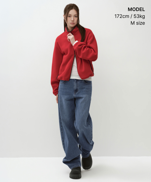 MUSINSA STANDARD WOMAN（ムシンサスタンダードウーマン）の「ウィメンズポーラフリースハイネックジャケット[レッド]（その他アウター・レディース・その他・X-SMALL/SMALL/MEDIUM/LARGE）」の2枚目の写真