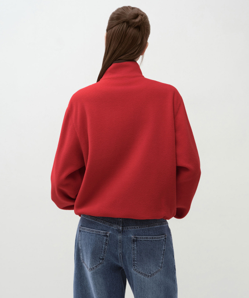 MUSINSA STANDARD WOMAN（ムシンサスタンダードウーマン）の「ウィメンズポーラフリースハイネックジャケット[レッド]（その他アウター・レディース・その他・X-SMALL/SMALL/MEDIUM/LARGE）」の3枚目の写真