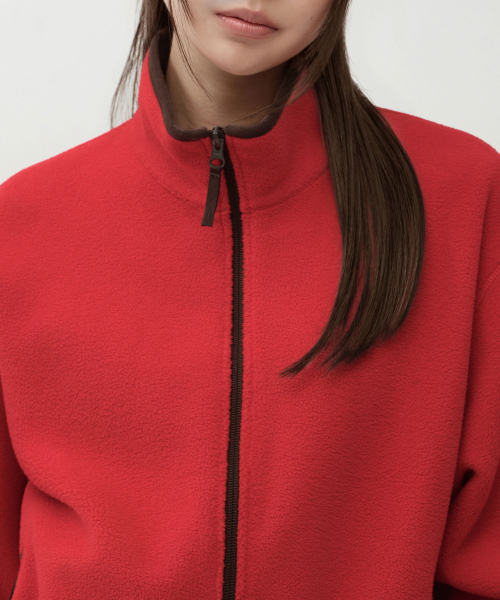 MUSINSA STANDARD WOMAN（ムシンサスタンダードウーマン）の「ウィメンズポーラフリースハイネックジャケット[レッド]（その他アウター・レディース・その他・X-SMALL/SMALL/MEDIUM/LARGE）」の4枚目の写真