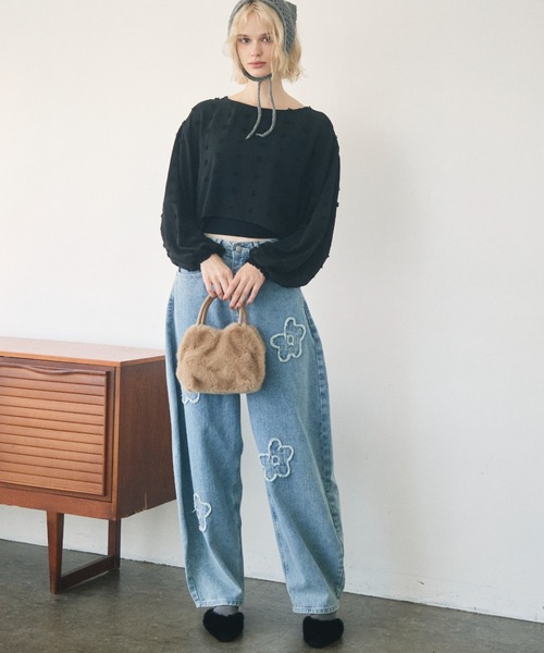 Crisp(クリスプ)の「2way square fur mini bag / 2wayスクエアファーミニバッグ(ハンドバッグ・レディース・ブラウン/アイボリー・FREE)」の3枚目の写真