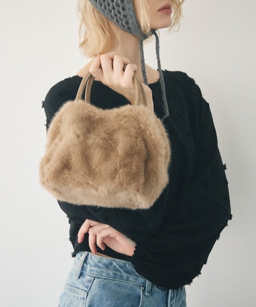 Crisp(クリスプ)の「2way square fur mini bag / 2wayスクエアファーミニバッグ(ハンドバッグ・レディース・ブラウン/アイボリー・FREE)」の10枚目の写真
