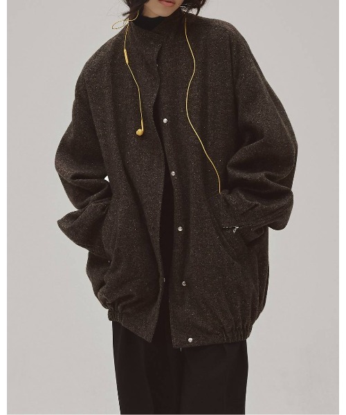 TODAYFUL(トゥデイフル)の「TODAYFUL Silknep Tweed Blouson(ブルゾン・レディース・ダークブラウン/ベージュ・36/38)」の2枚目の写真