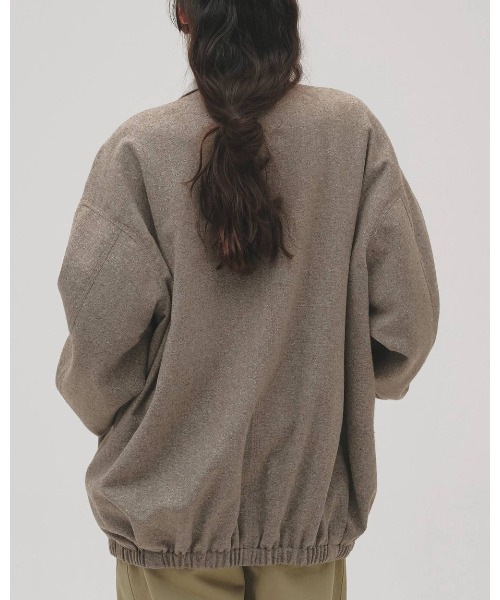 TODAYFUL(トゥデイフル)の「TODAYFUL Silknep Tweed Blouson(ブルゾン・レディース・ダークブラウン/ベージュ・36/38)」の3枚目の写真