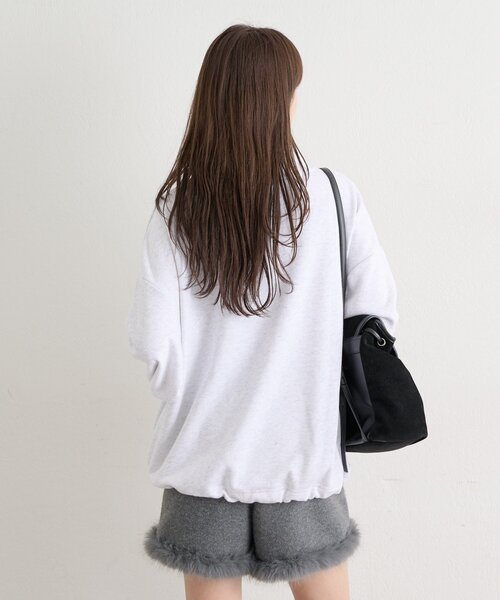 mystic（ミスティック）の「ハーフジップロゴスウェット（Tシャツ/カットソー・レディース・グレー/チャコールグレー・FREE）」の7枚目の写真
