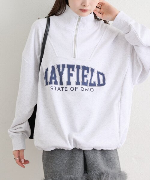 mystic（ミスティック）の「ハーフジップロゴスウェット（Tシャツ/カットソー・レディース・グレー/チャコールグレー・FREE）」の14枚目の写真