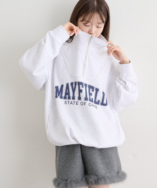 mystic（ミスティック）の「ハーフジップロゴスウェット（Tシャツ/カットソー・レディース・グレー/チャコールグレー・FREE）」の19枚目の写真