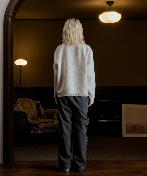 FEI-LANG（フェイラン）の「Tweed Jacket（ノーカラージャケット・メンズ・アイボリー/ブラック・MEDIUM/LARGE）」の15枚目の写真