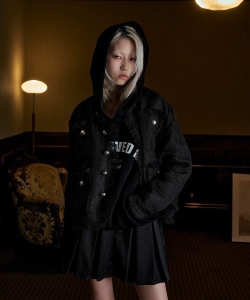 FEI-LANG（フェイラン）の「Tweed Jacket（ノーカラージャケット・メンズ・アイボリー/ブラック・MEDIUM/LARGE）」の21枚目の写真