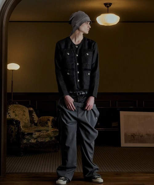 FEI-LANG（フェイラン）の「Tweed Jacket（ノーカラージャケット・メンズ・アイボリー/ブラック・MEDIUM/LARGE）」の20枚目の写真