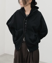 HONE（ホーン）の「double zip-up button short hoodie / ダブルジップボタンショートフーディー（パーカー）」