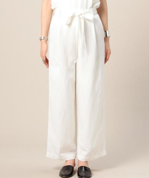 BEAUTY&YOUTH UNITED ARROWS（ビューティーアンドユースユナイテッドアローズ）の「BY タックワイドリボンパンツ◆（その他パンツ・レディース・ホワイト・MEDIUM/SMALL）」の3枚目の写真