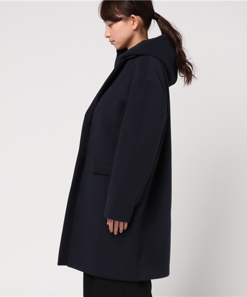 SLY（スライ）の「HOODED CHESTER SHORT COAT（チェスターコート・レディース・ネイビー/ベージュ/トップグレー・2/1）」の5枚目の写真