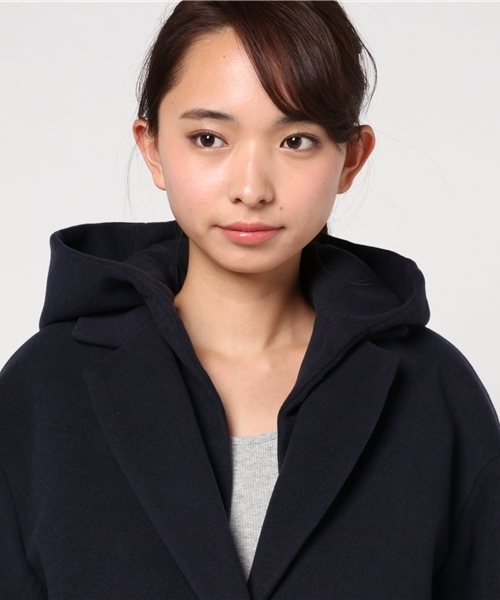 SLY（スライ）の「HOODED CHESTER SHORT COAT（チェスターコート・レディース・ネイビー/ベージュ/トップグレー・2/1）」の7枚目の写真