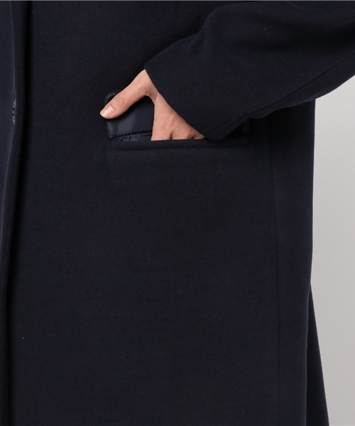 SLY（スライ）の「HOODED CHESTER SHORT COAT（チェスターコート・レディース・ネイビー/ベージュ/トップグレー・2/1）」の9枚目の写真