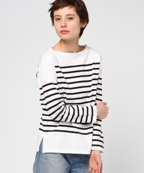 HELIOPOLE(エリオポール)の「パネルボーダーバスクTシャツ(Tシャツ/カットソー・レディース・ホワイト×ブラック/ホワイト×ネイビー・38)」の10枚目の写真