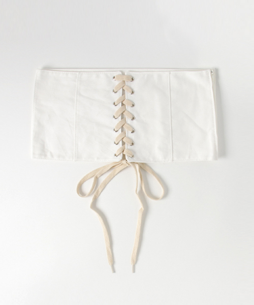 WEGO(ウィゴー)の「WEGO/ツイルコルセットベルト(ベルト・レディース・ホワイト/カーキ/ブラック/ダークインディゴブルー/ベージュ・FREE)」の2枚目の写真