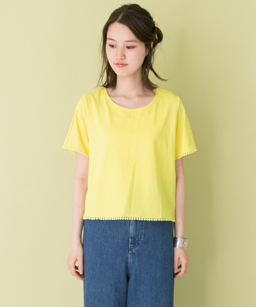 URBAN RESEARCH（アーバンリサーチ）の「つぶつぶレースTシャツ（Tシャツ/カットソー・レディース・カーキ/ブラック/イエロー/オフホワイト・FREE）」の13枚目の写真