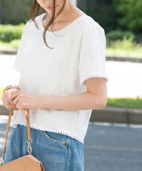 URBAN RESEARCH（アーバンリサーチ）の「つぶつぶレースTシャツ（Tシャツ/カットソー・レディース・カーキ/ブラック/イエロー/オフホワイト・FREE）」の20枚目の写真